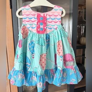 Eleanor Rose hot air balloons dress toddler baby girl colorful patchwork vintage